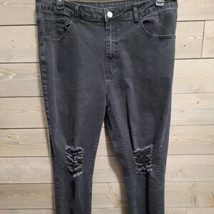 Black Jeans Womens Size 2XL Curvy Shein Distressed